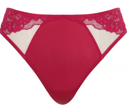 Josephine High Leg Brief in Magenta/Latte
