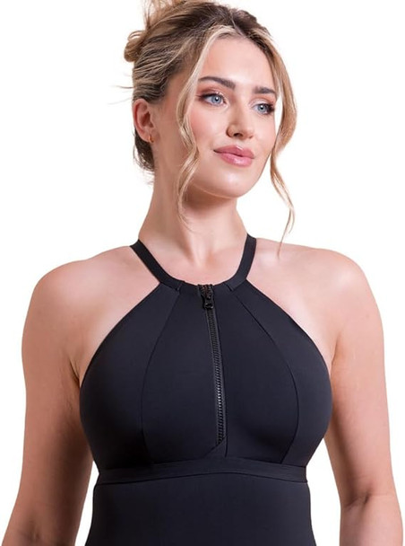 Zip Tide Non-Wired Multiway Swimsuit in Black