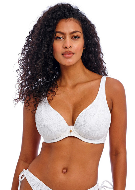 Nomad Nights High Apex Bikini Top in White