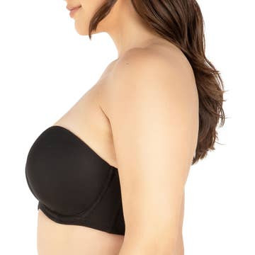 Elise Full Busted Strapless Bra in Black
