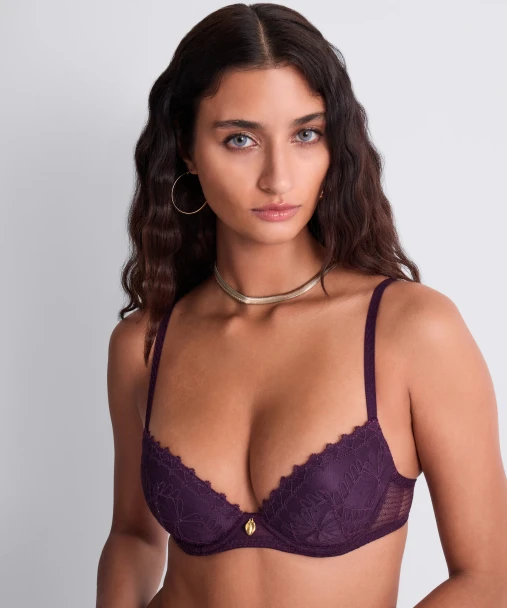 Mystery of Love Moulded Push Up Bra in Plum 6AN08