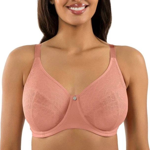 Enora Full Bust Supportive Full Coverage Unlined Minimizer Bra in Muted Clay
