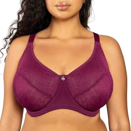 Parfait Enora Full Bust Supportive Full Coverage Unlined Minimizer Bra in Blackberry