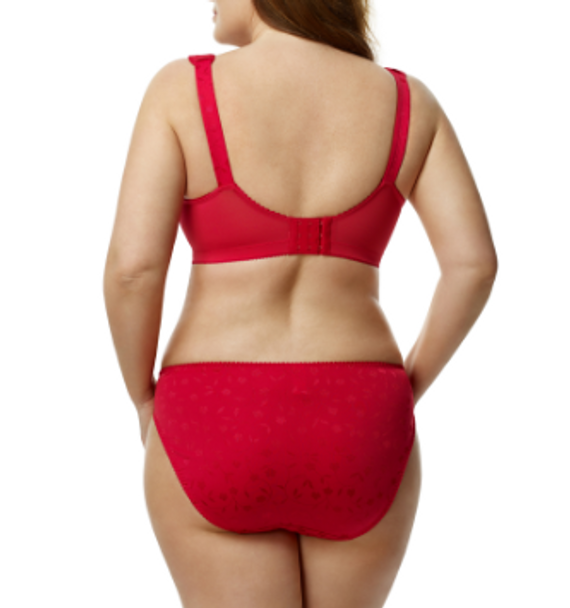 Full coverage red plus size wirefree bra by Elila