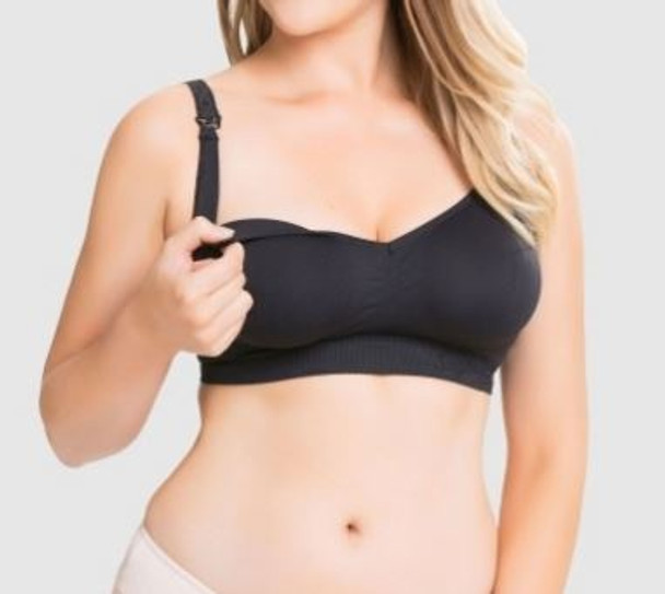 Sugar Candy Fuller Bust Seamless Nursing Bra in Black