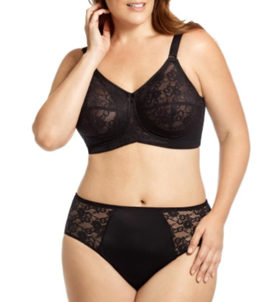Lace & Microfiber Panty in Black