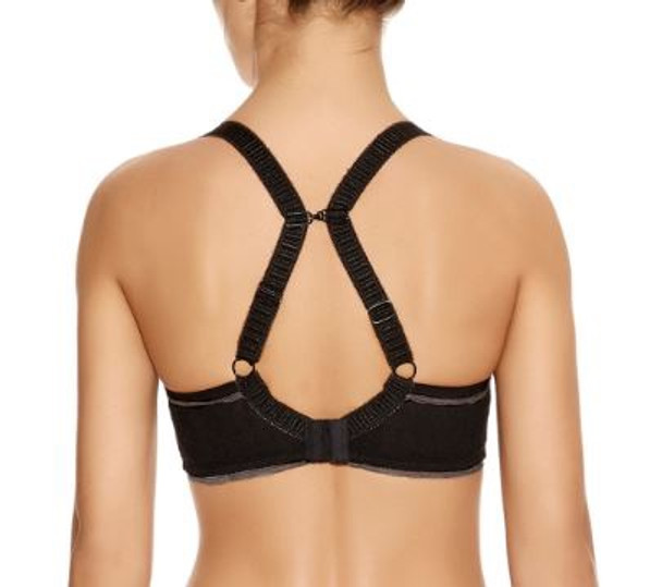 Deco Vibe Underwire Molded Plunge Bra in Black