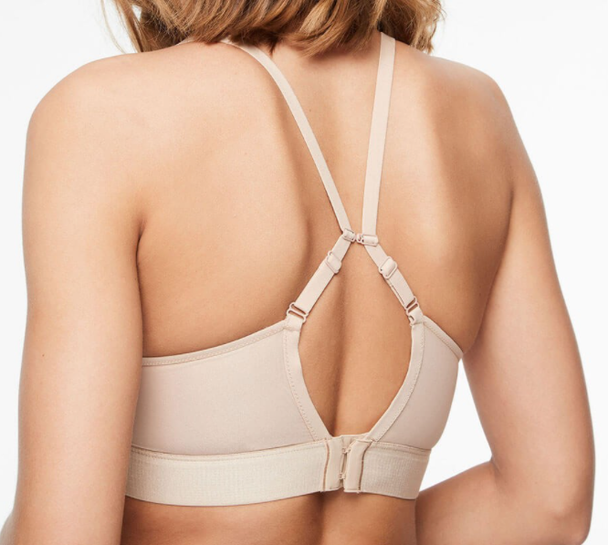 Wirefree molded smooth beige bra by Chantelle