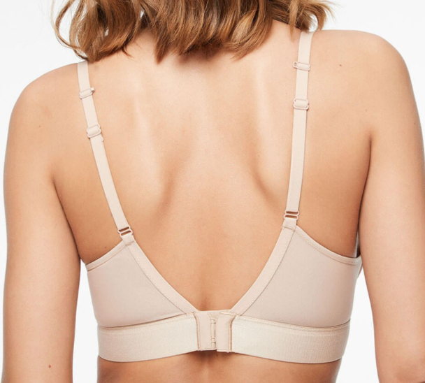 Wirefree molded smooth beige bra by Chantelle