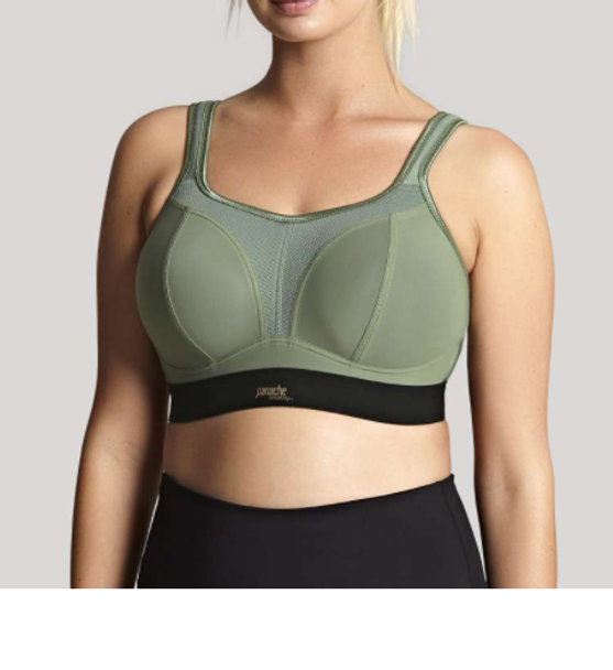 Non-Wired Sports Bra in Khaki/Black