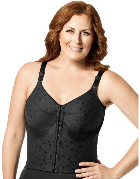 Front Hook Posture Longline Softcup Bra in Black