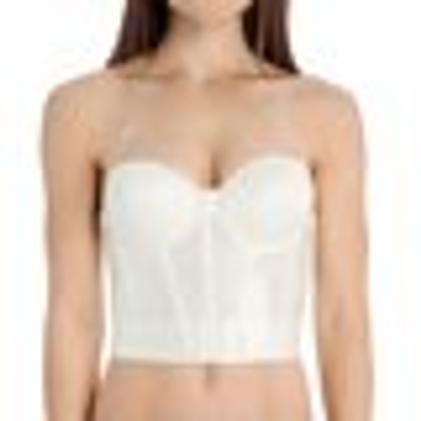 Vintage Strapless Low Back Longline Bra in Cream