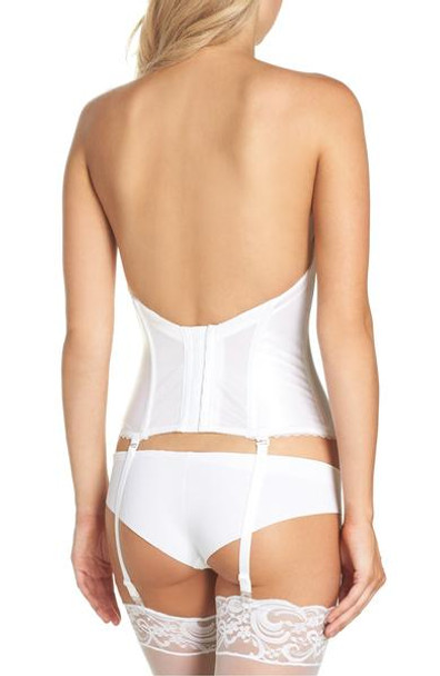 Strapless Satin Soiree Bustier in White