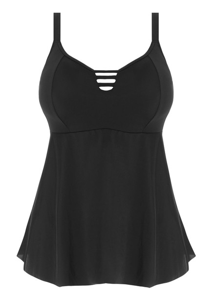 Magnetic A-Line Tankini Top in Black