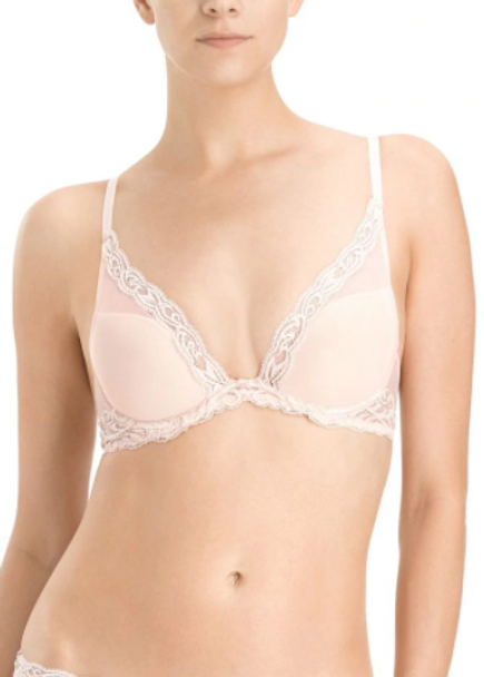 Feathers Contour Plunge Bra in Cameo Rose