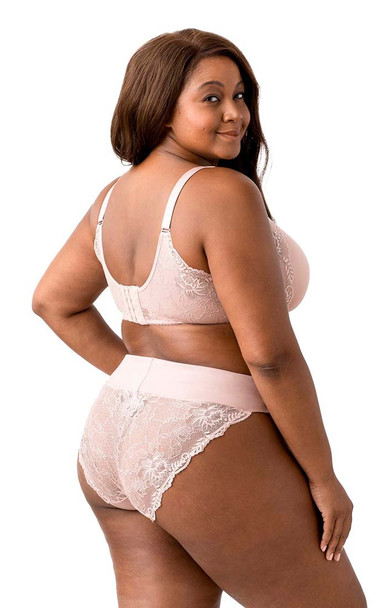 Stretch Lace Tanga in Dusty Rose