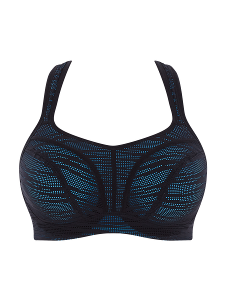 Wired Sports Bra in Black/Aqua