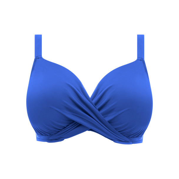 Magnetic Underwire Wrap Plunge Bikini Swim Top in Sapphire (SAR)