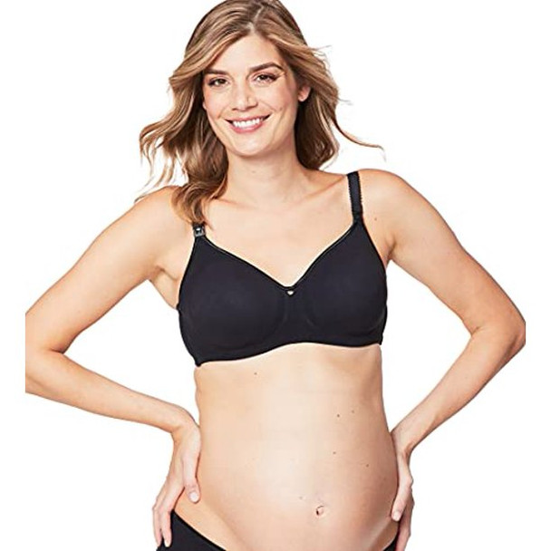 Dark Croissant Nursing Bra in Black