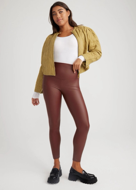 Faux Leather Shaping Leggings