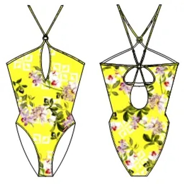 Jardin Délice Halter Swimsuit in Soleil Délice