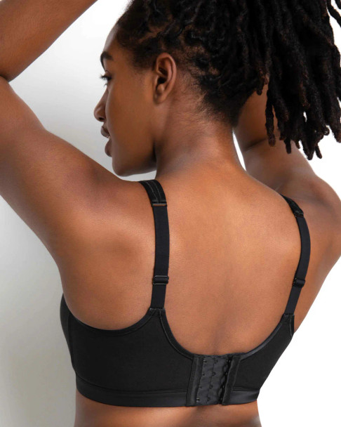 Cotton Luxe Front and Back Close Wireless Bra in Black Hue