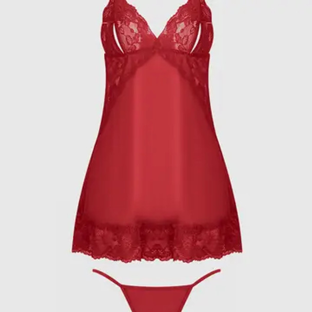 Harlow Lace & Mesh Babydoll & G-String Set