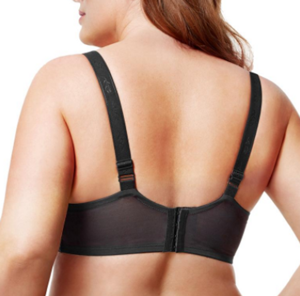 Stretch Lace Full Coverage Underwire Bra in Black