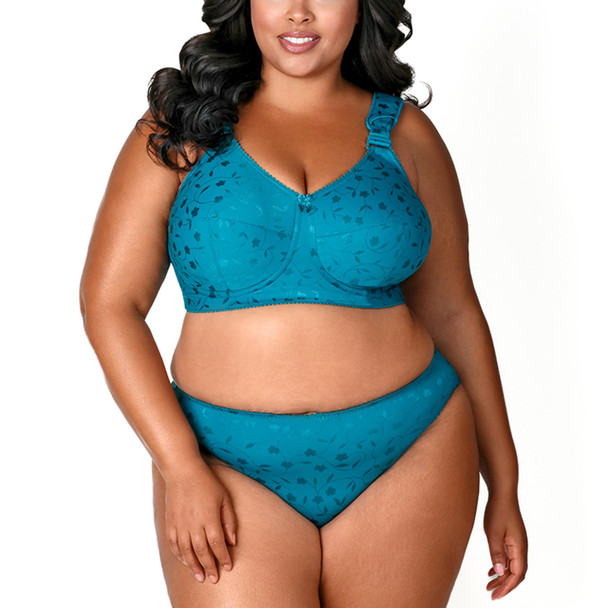 Jacquard Softcup Bra in Emerald Green