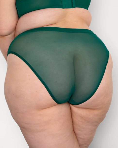 Sheer Mesh High Cut Brief in Aventurine