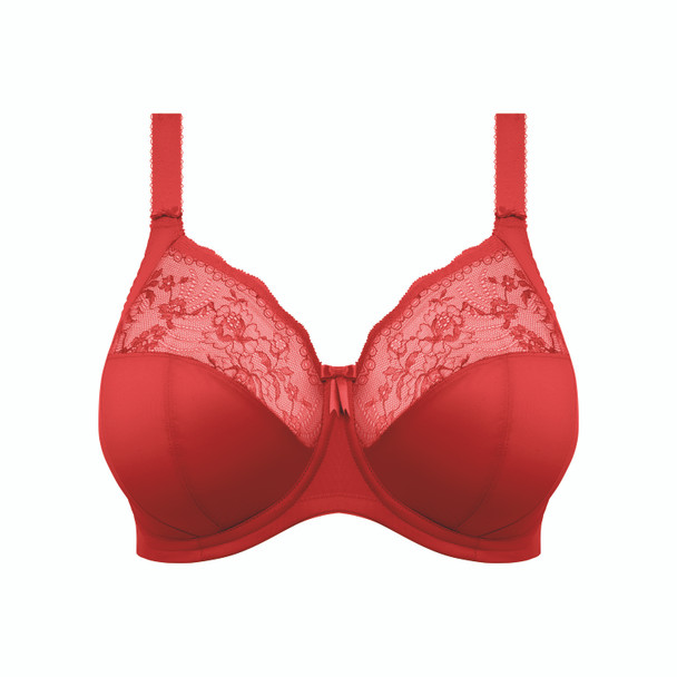 Morgan Stretch Lace Banded Underwire Bra in Haute Red