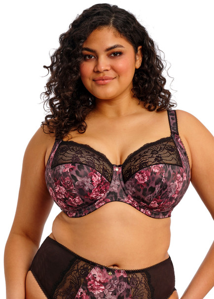Morgan Stretch Lace Banded Underwire Bra in Dark Romance