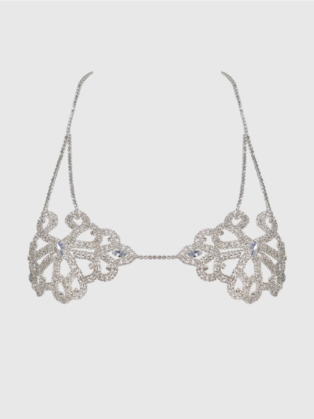 Rhinestone Swirl Knot Bralette