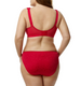 Full coverage red plus size wirefree bra by Elila