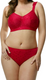 Full coverage red plus size wirefree bra by Elila