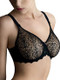 Seamless full busted embroidered French bra in black