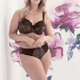Morgan Stretch Lace Banded Underwire Bra in Ebony (EBY)