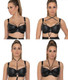 Harnessed Padded Half Cup Bra in Black FINAL SALE NORMALLY $90