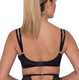 a stunning half cup balcony bra with exquisite wing embroidery on a semi sheer mesh cup