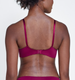 Delicate eyelash magenta lace balconnet bra and matching thong