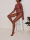 Delicate eyelash magenta lace balconnet bra and matching thong