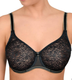 Luxury, seamless unlined black embroidered bra by Empreinte