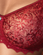 Red seamless full cup molded lace bra by luxury French brand Empreinte