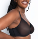 Sheer Mesh Full Coverage Unlined Underwire Bra in Black