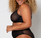 Sheer Mesh Full Coverage Unlined Underwire Bra in Black