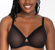 Sheer Mesh Full Coverage Unlined Underwire Bra in Black