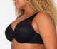 Sheer Mesh Plunge T-Shirt Bra in Black