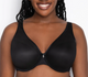 Sheer Mesh Plunge T-Shirt Bra in Black