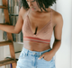 Lyzy Vibe Triangle Bralette in Caramel FINAL SALE (50% Off)