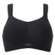Non-Wired Sports Bra in Black with Purple
